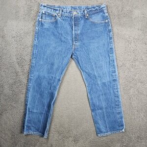 Levis 501 Mens Blue Jeans 40x30 Original Fit Button Fly Medium Wash 00501-0000